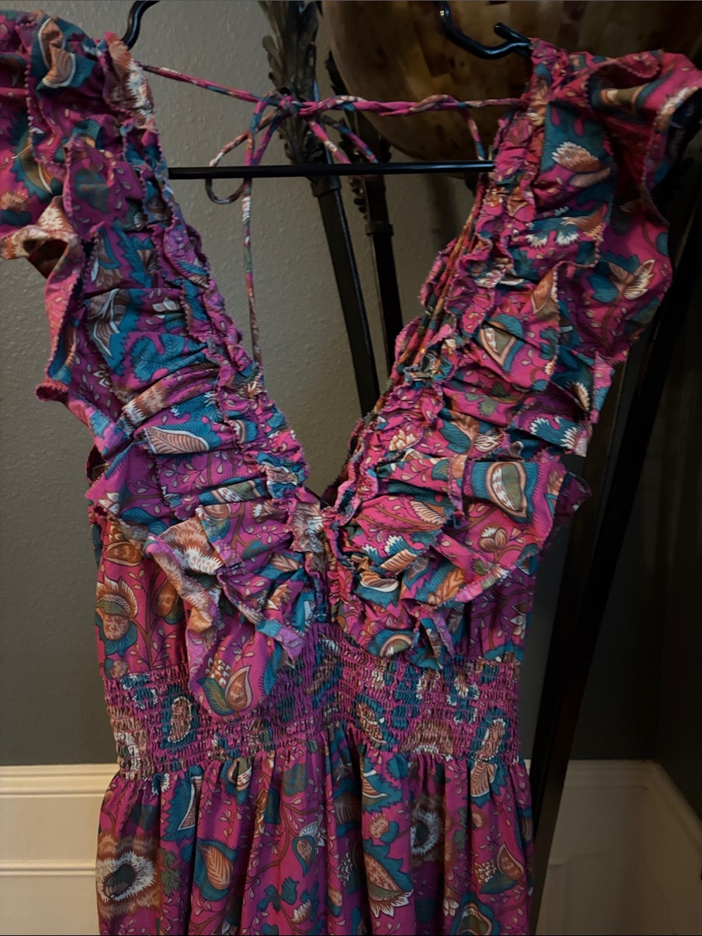 House of Harlow 1960 Pink Paisley Maxi Dress - M - Picture 6 of 9